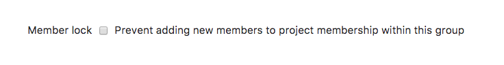 Checkbox for membership lock